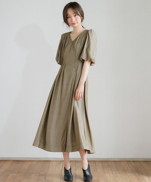 LADYMADE(レディメイド)の「バルーンスリーブカシュクールワンピース(ワンピース・レディース・カーキ/ブラック/ピンク・FREE)」の21枚目の写真