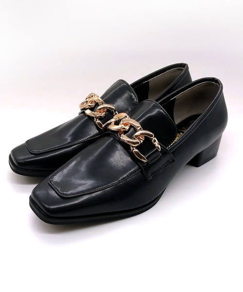 Noubel Voug Relax（ヌーベルヴォーグリラックス）の「チャンキーヒールチェーンローファーパンプス（パンプス・レディース・ブラック/ダークブラウン/ベージュ/アイボリー・S/M/L/LL）」の7枚目の写真