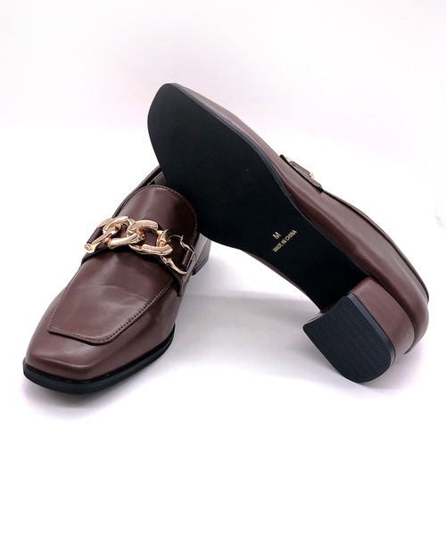 Noubel Voug Relax（ヌーベルヴォーグリラックス）の「チャンキーヒールチェーンローファーパンプス（パンプス・レディース・ブラック/ダークブラウン/ベージュ/アイボリー・S/M/L/LL）」の9枚目の写真