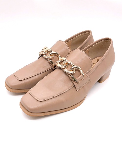 Noubel Voug Relax（ヌーベルヴォーグリラックス）の「チャンキーヒールチェーンローファーパンプス（パンプス・レディース・ブラック/ダークブラウン/ベージュ/アイボリー・S/M/L/LL）」の11枚目の写真