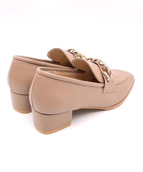 Noubel Voug Relax（ヌーベルヴォーグリラックス）の「チャンキーヒールチェーンローファーパンプス（パンプス・レディース・ブラック/ダークブラウン/ベージュ/アイボリー・S/M/L/LL）」の12枚目の写真