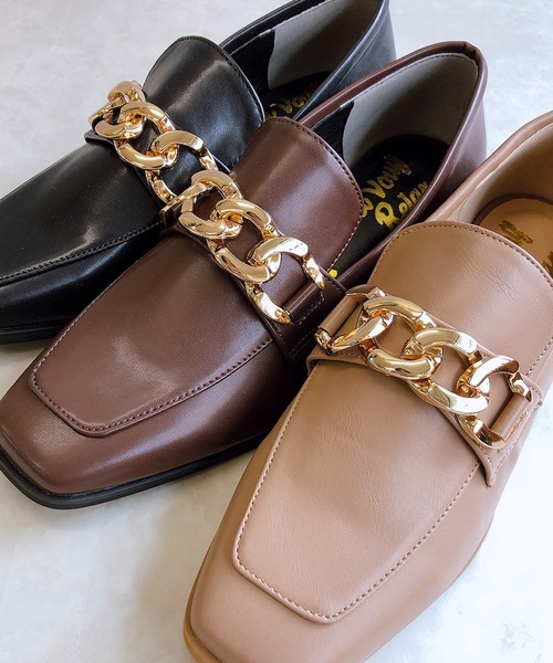 Noubel Voug Relax（ヌーベルヴォーグリラックス）の「チャンキーヒールチェーンローファーパンプス（パンプス・レディース・ブラック/ダークブラウン/ベージュ/アイボリー・S/M/L/LL）」の14枚目の写真