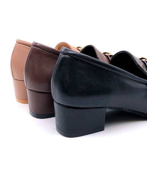 Noubel Voug Relax（ヌーベルヴォーグリラックス）の「チャンキーヒールチェーンローファーパンプス（パンプス・レディース・ブラック/ダークブラウン/ベージュ/アイボリー・S/M/L/LL）」の15枚目の写真