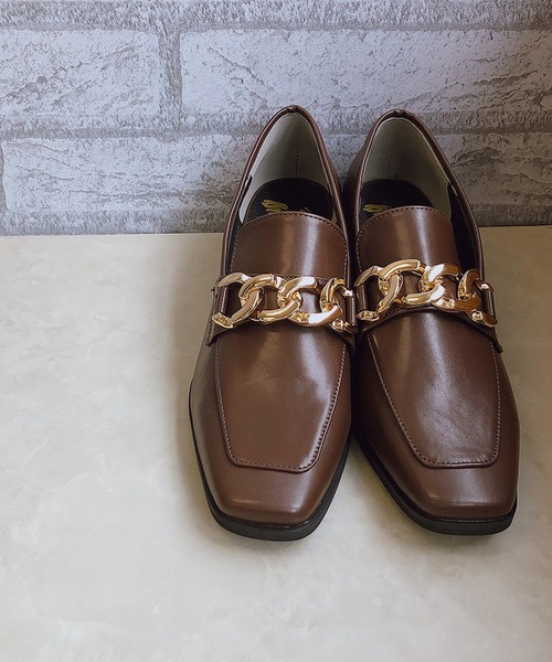 Noubel Voug Relax（ヌーベルヴォーグリラックス）の「チャンキーヒールチェーンローファーパンプス（パンプス・レディース・ブラック/ダークブラウン/ベージュ/アイボリー・S/M/L/LL）」の19枚目の写真