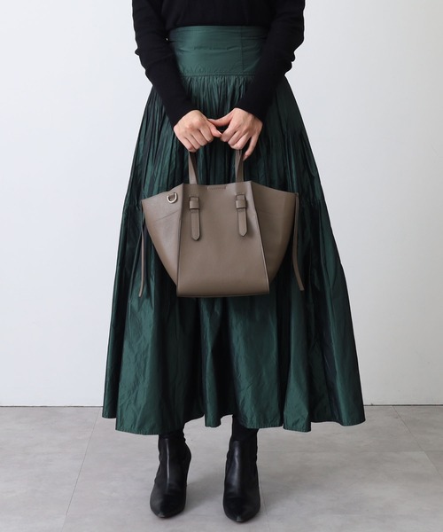 COOCO(クーコ)の「フェイクレザー差し込みハンドル2WAYトートバッグ(トートバッグ・レディース・ブラック/シルバー/グリーン/グレー系その他/レオパード/テラコッタ/アイボリー/ピンク/サックスブルー・9)」の12枚目の写真