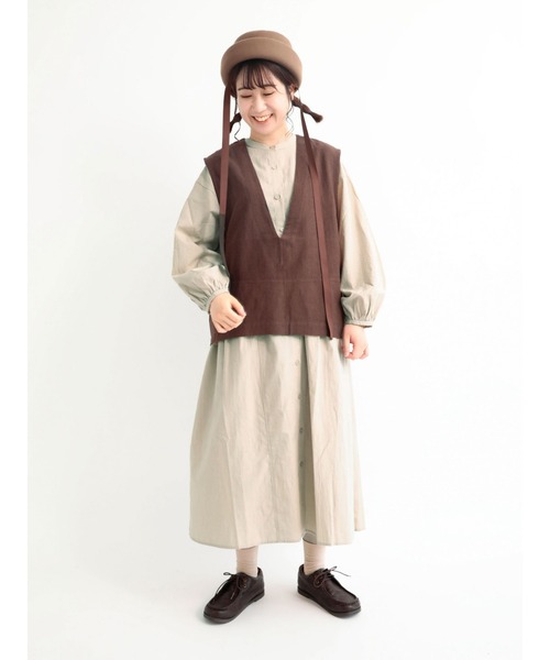 Samansa Mos2（サマンサ モスモス）の「プルオーバーベスト（ベスト・レディース・キナリ/ブラック/ブラウン・ﾌﾘ-）」の19枚目の写真