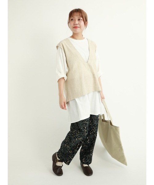 Samansa Mos2（サマンサ モスモス）の「プルオーバーベスト（ベスト・レディース・キナリ/ブラック/ブラウン・ﾌﾘ-）」の21枚目の写真