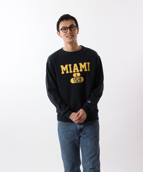 Champion(チャンピオン)の「【Champion/チャンピオン】メンズ ベーシック クルーネックスウェットシャツ(スウェット・メンズ・ホワイト/ダークグリーン/ブラック/グレー/ネイビー・MEDIUM/LARGE/X-LARGE/SMALL)」の5枚目の写真