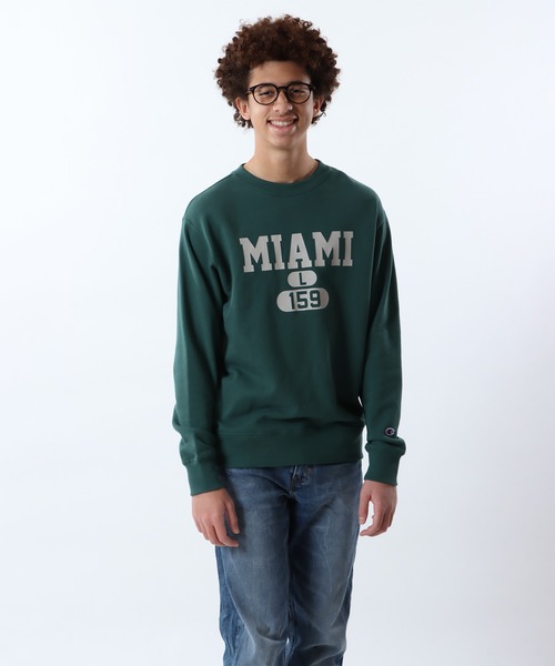 Champion(チャンピオン)の「【Champion/チャンピオン】メンズ ベーシック クルーネックスウェットシャツ(スウェット・メンズ・ホワイト/ダークグリーン/ブラック/グレー/ネイビー・MEDIUM/LARGE/X-LARGE/SMALL)」の4枚目の写真