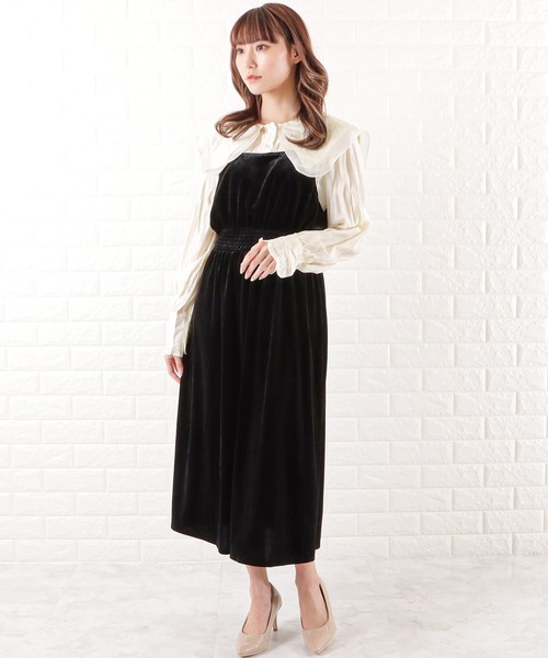 Lace Ladies(レースレディース)の「フリルビッグカラーワンピース(ワンピース・レディース・ブラック・L/M/XL/S)」の5枚目の写真