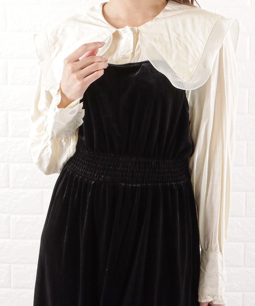 Lace Ladies(レースレディース)の「フリルビッグカラーワンピース(ワンピース・レディース・ブラック・L/M/XL/S)」の8枚目の写真