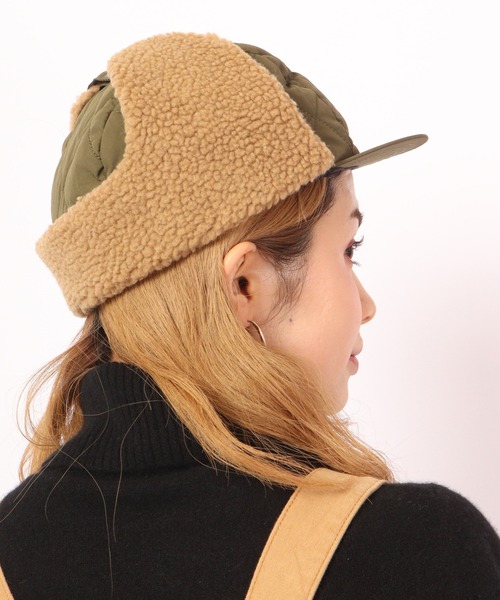 FUNALIVE(ファンアライブ)の「joujoulier キルティング×ボア フライトキャップ(キャップ・レディース・ブラウン/グリーン/ブラック・FREE)」の10枚目の写真