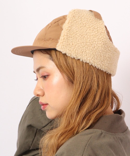 FUNALIVE(ファンアライブ)の「joujoulier キルティング×ボア フライトキャップ(キャップ・レディース・ブラウン/グリーン/ブラック・FREE)」の6枚目の写真