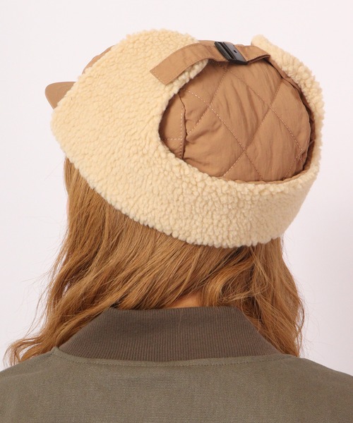 FUNALIVE(ファンアライブ)の「joujoulier キルティング×ボア フライトキャップ(キャップ・レディース・ブラウン/グリーン/ブラック・FREE)」の7枚目の写真