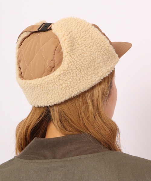 FUNALIVE(ファンアライブ)の「joujoulier キルティング×ボア フライトキャップ(キャップ・レディース・ブラウン/グリーン/ブラック・FREE)」の8枚目の写真