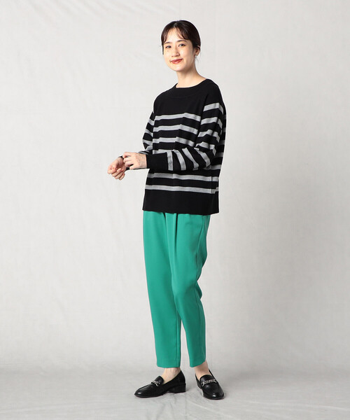 Comme　Ca　Mature（コムサマチュア）の「ボーダーニット（ニット/セーター・レディース・ブラック/ダークブラウン/ホワイト×ネイビー・FREE）」の12枚目の写真