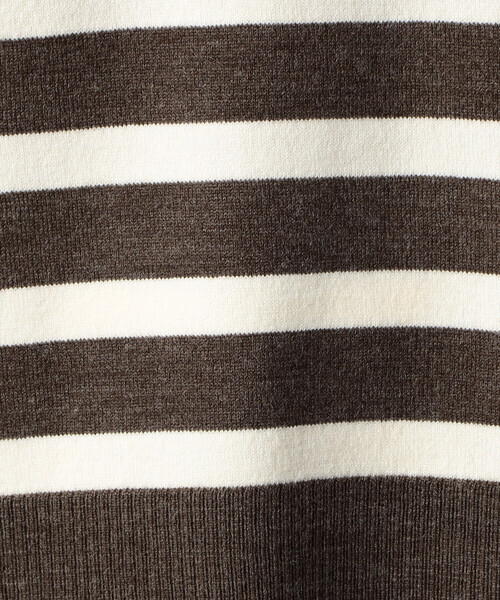 Comme　Ca　Mature（コムサマチュア）の「ボーダーニット（ニット/セーター・レディース・ブラック/ダークブラウン/ホワイト×ネイビー・FREE）」の7枚目の写真