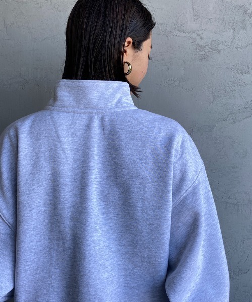 BEN DAVIS（ベンデイビス）の「【WEB限定】[BEN DAVIS/ベンデイビス] ワンポイントロゴ刺繍 ヘビーウェイトハーフジップスウェット（スウェット・レディース・ブラウン/チャコール/ダークグリーン/オフホワイト/ブルー・XL/M/L）」の6枚目の写真