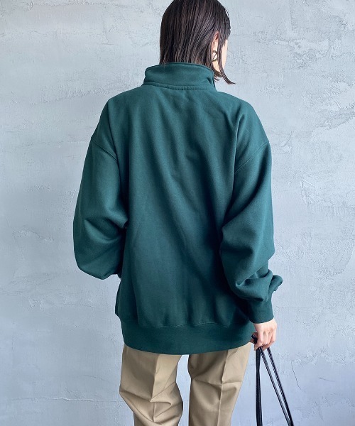 BEN DAVIS（ベンデイビス）の「【WEB限定】[BEN DAVIS/ベンデイビス] ワンポイントロゴ刺繍 ヘビーウェイトハーフジップスウェット（スウェット・レディース・ブラウン/チャコール/ダークグリーン/オフホワイト/ブルー・XL/M/L）」の16枚目の写真