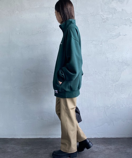 BEN DAVIS（ベンデイビス）の「【WEB限定】[BEN DAVIS/ベンデイビス] ワンポイントロゴ刺繍 ヘビーウェイトハーフジップスウェット（スウェット・レディース・ブラウン/チャコール/ダークグリーン/オフホワイト/ブルー・XL/M/L）」の11枚目の写真