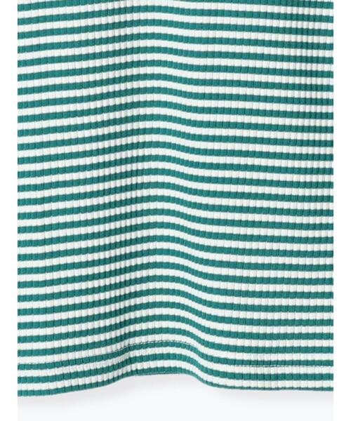 Samansa Mos2 blue（サマンサモスモスブルー）の「テレコボーダープルオーバー（Tシャツ/カットソー・レディース・ベージュ/オフホワイト/グリーン・MEDIUM/LARGE）」の8枚目の写真