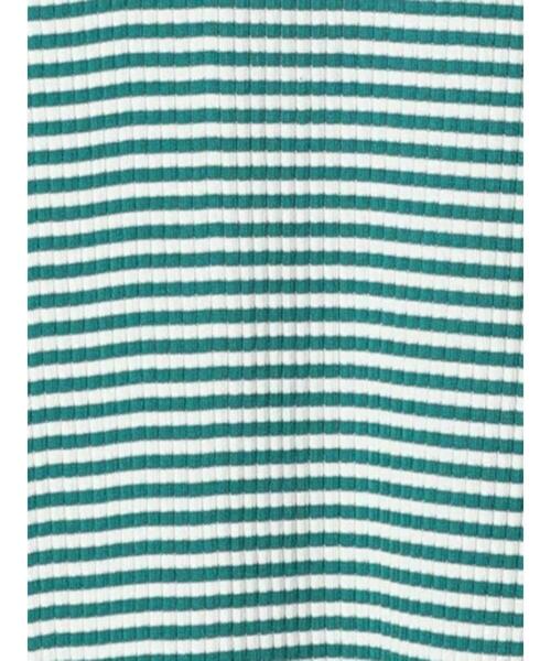 Samansa Mos2 blue（サマンサモスモスブルー）の「テレコボーダープルオーバー（Tシャツ/カットソー・レディース・ベージュ/オフホワイト/グリーン・MEDIUM/LARGE）」の10枚目の写真