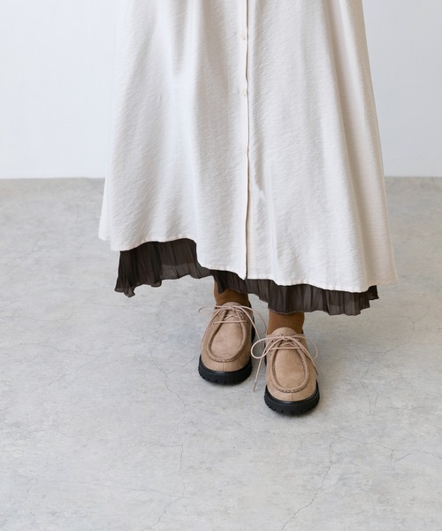 mooimooi(モーイモーイ)の「チロリアンシューズ(モカシン/デッキシューズ・レディース・ブラック/ベージュ/ナチュラル・LL/3L/S/M/L/XS)」の7枚目の写真