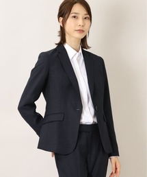 m.f.editorial（エムエフエディトリアル）の「エムエフエディトリアルレディース/m.f.editorial:Women レダ/REDA チェック柄 セットアップ 1ボタンジャケット 紺 （セットアップスカート・パンツございます）（スーツジャケット）」