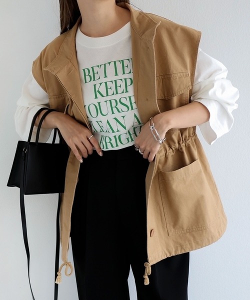 andme(アンドミー)の「ミリタリーベスト(ベスト・レディース・ブラック/アイボリー/ベージュ/カーキ・M)」の3枚目の写真