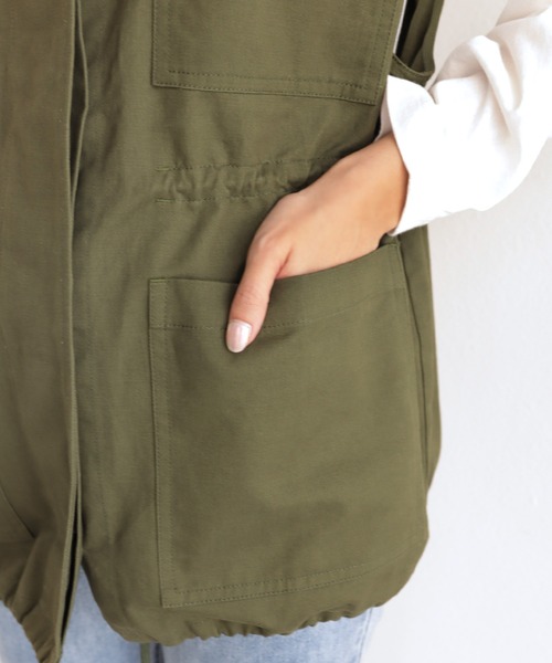 andme(アンドミー)の「ミリタリーベスト(ベスト・レディース・ブラック/アイボリー/ベージュ/カーキ・M)」の19枚目の写真