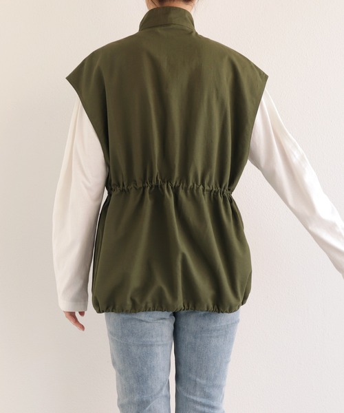 andme(アンドミー)の「ミリタリーベスト(ベスト・レディース・ブラック/アイボリー/ベージュ/カーキ・M)」の16枚目の写真