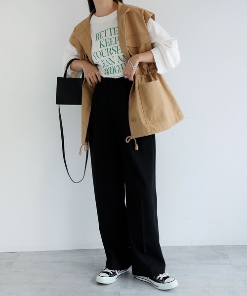 andme(アンドミー)の「ミリタリーベスト(ベスト・レディース・ブラック/アイボリー/ベージュ/カーキ・M)」の10枚目の写真