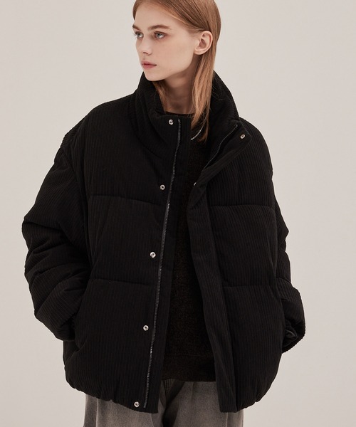 EMMA CLOTHES(エマクローズ)の「ボリュームスタンドパディングジャケット(ダウンジャケット/コート・メンズ・チャコール/ブラック/アッシュブラウン/アイボリー/ブラウン系/ライトグレー/ダークブラウン/ブラック系・S/M/L)」の3枚目の写真