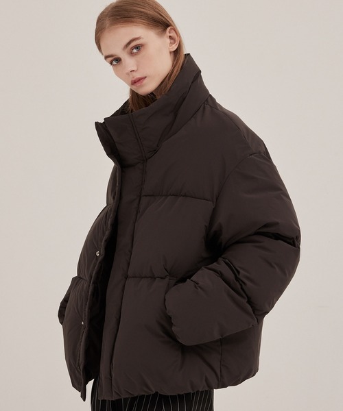 EMMA CLOTHES(エマクローズ)の「ボリュームスタンドパディングジャケット(ダウンジャケット/コート・メンズ・チャコール/ブラック/アッシュブラウン/アイボリー/ブラウン系/ライトグレー/ダークブラウン/ブラック系・S/M/L)」の6枚目の写真