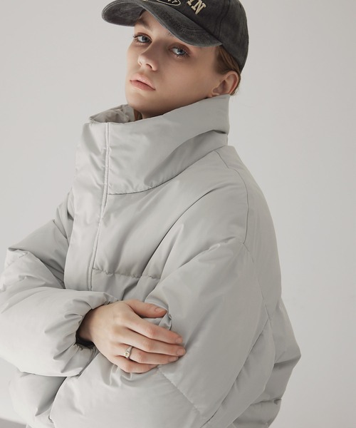 EMMA CLOTHES(エマクローズ)の「ボリュームスタンドパディングジャケット(ダウンジャケット/コート・メンズ・チャコール/ブラック/アッシュブラウン/アイボリー/ブラウン系/ライトグレー/ダークブラウン/ブラック系・S/M/L)」の20枚目の写真