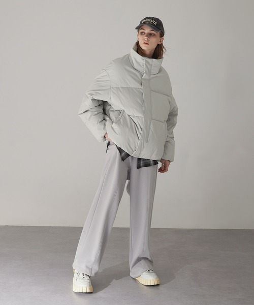 EMMA CLOTHES(エマクローズ)の「ボリュームスタンドパディングジャケット(ダウンジャケット/コート・メンズ・チャコール/ブラック/アッシュブラウン/アイボリー/ブラウン系/ライトグレー/ダークブラウン/ブラック系・S/M/L)」の21枚目の写真