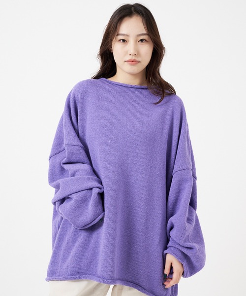 CORISCO（コリスコ）の「ニット カットオフBIGロンTEE(M1)（ニット/セーター・メンズ・オレンジ/アイボリー/ダークグリーン/ブラック/パープル・MEDIUM/LARGE/X-LARGE）」の4枚目の写真