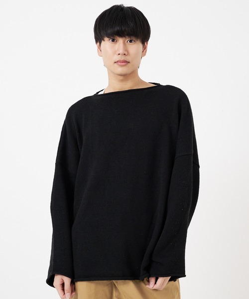 CORISCO（コリスコ）の「ニット カットオフBIGロンTEE(M1)（ニット/セーター・メンズ・オレンジ/アイボリー/ダークグリーン/ブラック/パープル・MEDIUM/LARGE/X-LARGE）」の3枚目の写真