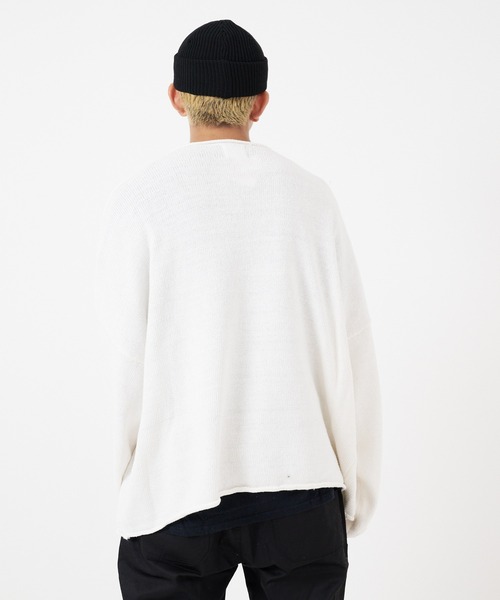 CORISCO（コリスコ）の「ニット カットオフBIGロンTEE(M1)（ニット/セーター・メンズ・オレンジ/アイボリー/ダークグリーン/ブラック/パープル・MEDIUM/LARGE/X-LARGE）」の8枚目の写真