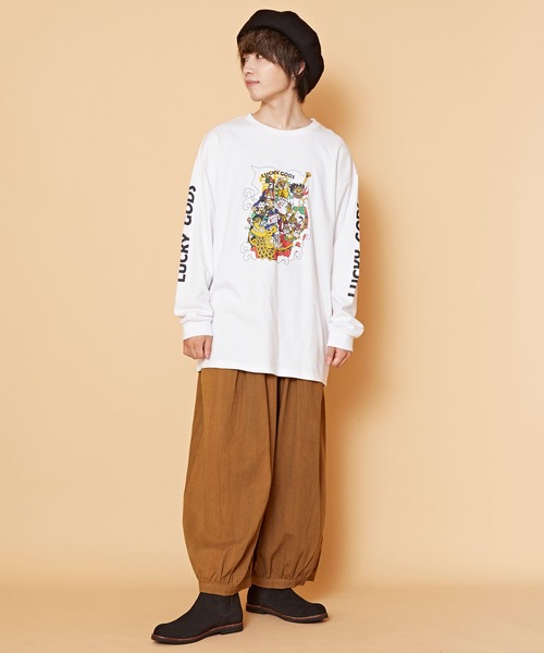 チャイハネ（チャイハネ）の「【チャイハネ】LUCKY GODS 福神ズMEN'SロンT（Tシャツ/カットソー・メンズ・ホワイト/ブラック・M/L）」の4枚目の写真