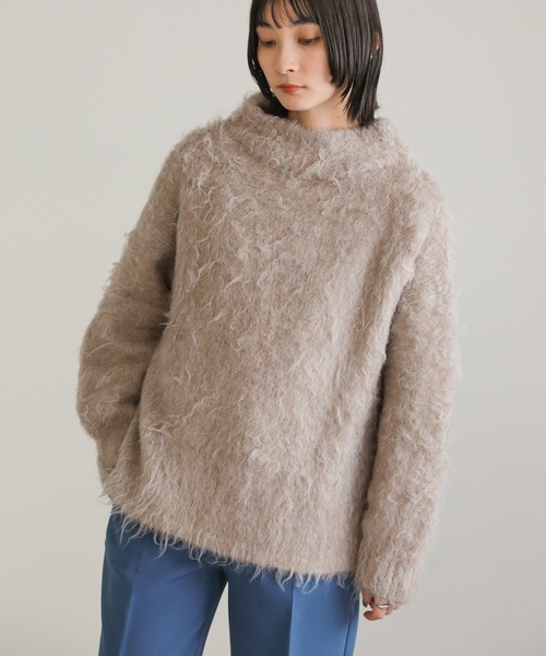 select MOCA（セレクトモカ）の「プチハイネックシャギーニット（ニット/セーター・レディース・ベージュ/ピンク・FREE）」の13枚目の写真