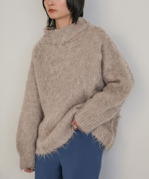 select MOCA（セレクトモカ）の「プチハイネックシャギーニット（ニット/セーター・レディース・ベージュ/ピンク・FREE）」の17枚目の写真