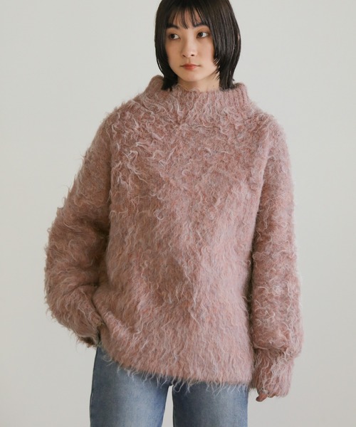 select MOCA（セレクトモカ）の「プチハイネックシャギーニット（ニット/セーター・レディース・ベージュ/ピンク・FREE）」の12枚目の写真