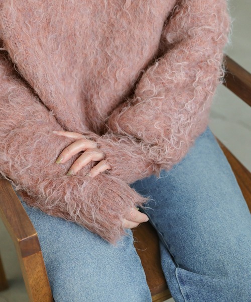 select MOCA（セレクトモカ）の「プチハイネックシャギーニット（ニット/セーター・レディース・ベージュ/ピンク・FREE）」の22枚目の写真