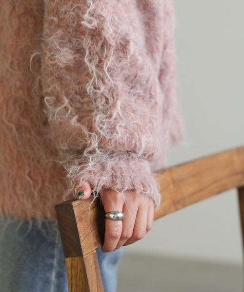 select MOCA（セレクトモカ）の「プチハイネックシャギーニット（ニット/セーター・レディース・ベージュ/ピンク・FREE）」の4枚目の写真