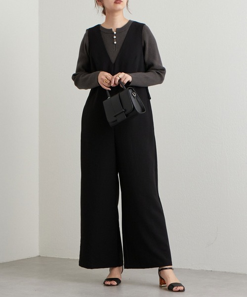 natural couture(ナチュラルクチュール)の「再販売/パール付き2WAYリブニット(ニット/セーター・レディース・チャコールグレー/オフホワイト/その他1・FREE)」の9枚目の写真