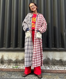 RODEO CROWNS WIDE BOWL | H×R チェックガウン ワンピース(シャツワンピース)