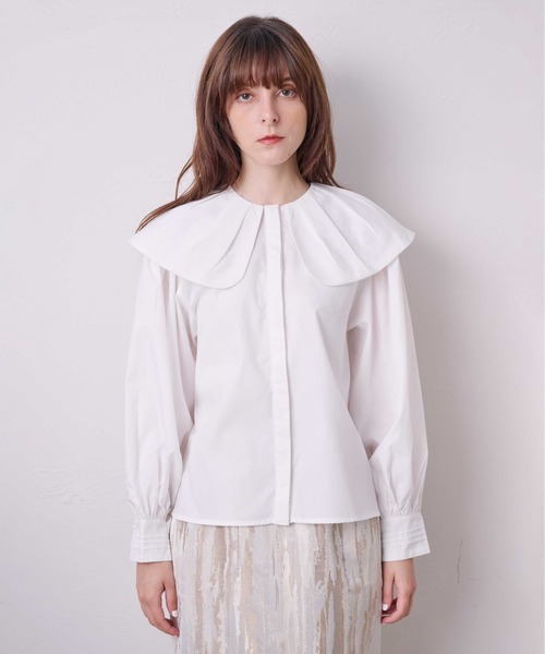 KOH.style（コースタイル）の「ギャザー襟デザインブラウス（シャツ/ブラウス・レディース・ストライプ/オフホワイト・FREE）」の2枚目の写真