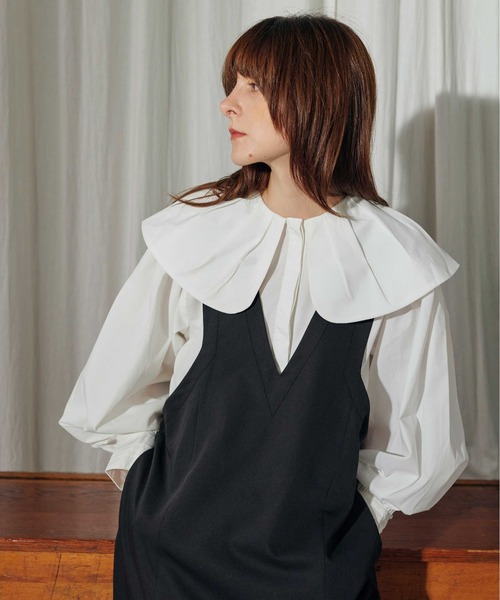 KOH.style（コースタイル）の「ギャザー襟デザインブラウス（シャツ/ブラウス・レディース・ストライプ/オフホワイト・FREE）」の5枚目の写真