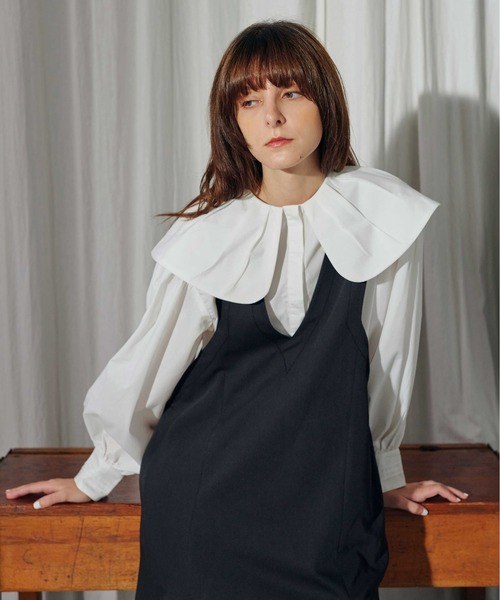 KOH.style（コースタイル）の「ギャザー襟デザインブラウス（シャツ/ブラウス・レディース・ストライプ/オフホワイト・FREE）」の3枚目の写真